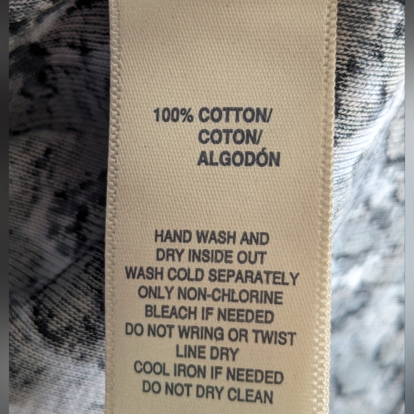 Rafaella leopard print blouse women's Sz L Pullover Black white 3/4 sleeves Y-1 - Picture 6 of 6